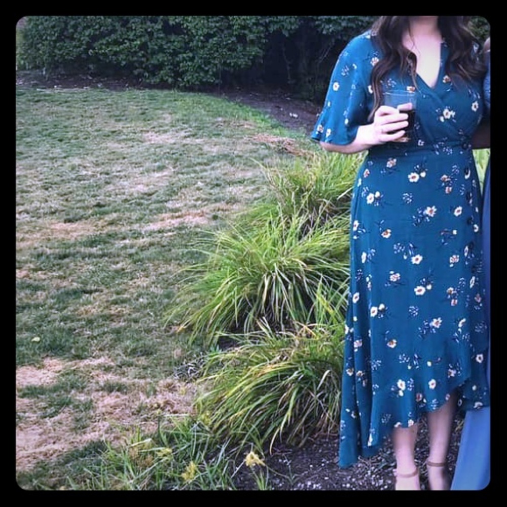 Dark green wrap dress!